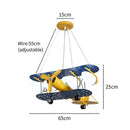 GobekUsa Airplane Chandelier Kids LED Lights Cartoon Boys Bedroom Cute Gift