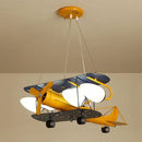 GobekUsa Airplane Chandelier Kids LED Lights Cartoon Boys Bedroom Cute Gift