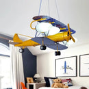 GobekUsa Airplane Kids LED Chandelier: Eye-Friendly Baby Boy Room Lighting for Environmental Decor.