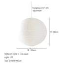 GobekUsa Akari Rice Paper Pendant Lights - Handwoven LED Hanging Lamp for Home Décor