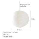 GobekUsa Akari Rice Paper Pendant Lights - Handwoven LED Hanging Lamp for Home Décor