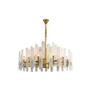 GobekUsa Alabaster Gold Chrome Chandelier Suspension Luminaire for Living Room
