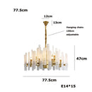 GobekUsa Alabaster Gold Chrome Chandelier Suspension Luminaire for Living Room