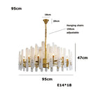 GobekUsa Alabaster Gold Chrome Chandelier Suspension Luminaire for Living Room