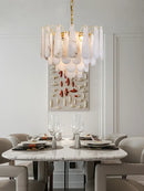 GobekUsa Alabaster Lustre LED Chandelier for Dining Room