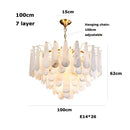 GobekUsa Alabaster Lustre LED Chandelier for Dining Room