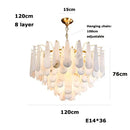 GobekUsa Alabaster Lustre LED Chandelier for Dining Room