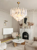 GobekUsa Alabaster Lustre LED Chandelier for Dining Room
