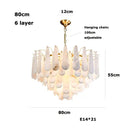 GobekUsa Alabaster Lustre LED Chandelier for Dining Room
