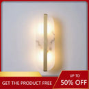 GobekUsa Alabaster Moon Oval Marble Wall Lamp, Gold/Copper LED Sconce for Modern Indoor Decor
