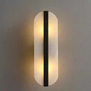 GobekUsa Alabaster Moon Oval Marble Wall Lamp, Gold/Copper LED Sconce for Modern Indoor Decor
