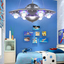 GobekUsa Alien UFO Design LED Pendant Light for Children's Room, Creative Iron Art Chandelier