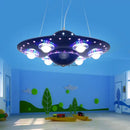 GobekUsa Alien UFO Design LED Pendant Light for Children's Room, Creative Iron Art Chandelier
