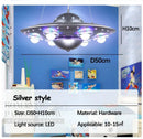 GobekUsa Alien UFO Design LED Pendant Light for Children's Room, Creative Iron Art Chandelier