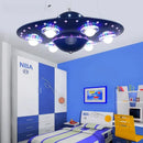GobekUsa Alien UFO Design LED Pendant Light for Children's Room, Creative Iron Art Chandelier