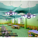 GobekUsa Alien UFO Design LED Pendant Light for Children's Room, Creative Iron Art Chandelier