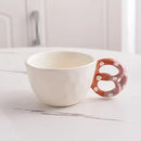Polka dot biscuit mug ceramic cup and saucer set kitchen decor by Decorbites