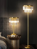 GobekUsa All Brass Crystal Floor Lamp Gold Luxury Decor Living Room Lighting
