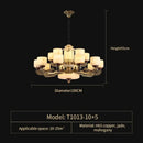 GobekUsa All Copper Jade Chandelier | Chinese Style Living Room Dining Room Lighting
