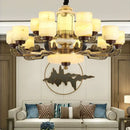 GobekUsa All Copper Jade Chandelier | Chinese Style Living Room Dining Room Lighting