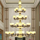 GobekUsa All Copper Jade Chandelier | Chinese Style Living Room Dining Room Lighting
