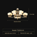 GobekUsa All Copper Jade Chandelier for Living Room, Villa Duplex Multi-storey Lighting