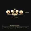 GobekUsa All Copper Jade Chandelier for Living Room, Villa Duplex Multi-storey Lighting