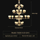 GobekUsa All Copper Jade Chandelier for Living Room, Villa Duplex Multi-storey Lighting