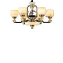 GobekUsa All Copper Jade Chandelier for Living Room, Villa Duplex Multi-storey Lighting