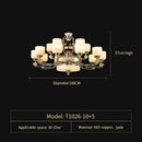GobekUsa All Copper Jade Chandelier for Living Room, Villa Duplex Multi-storey Lighting