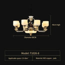 GobekUsa All Copper Jade Chandelier for Living Room, Villa Duplex Multi-storey Lighting