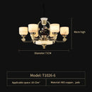 GobekUsa All Copper Jade Chandelier for Living Room, Villa Duplex Multi-storey Lighting