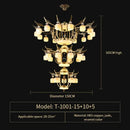 GobekUsa All Copper Jade Chandelier for Villa Living Room, Dining Room - Chinese Style Duplex Copper Lamp