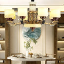 GobekUsa All Copper Marble Jade Chandelier: Luxury Living Room Hall Bedroom Lighting