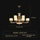 GobekUsa All Copper Marble Jade Chandelier: Luxury Living Room Hall Bedroom Lighting