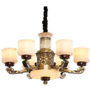 GobekUsa All Copper Marble Jade Chandelier: Luxury Living Room Hall Bedroom Lighting