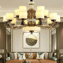 GobekUsa All Copper Marble Jade Chandelier: Luxury Living Room Hall Bedroom Lighting
