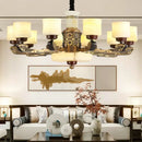 GobekUsa All Copper Marble Jade Chandelier: Luxury Living Room Hall Bedroom Lighting