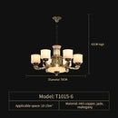 GobekUsa All Copper Marble Jade Chandelier: Luxury Living Room Hall Bedroom Lighting