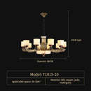 GobekUsa All Copper Marble Jade Chandelier: Luxury Living Room Hall Bedroom Lighting