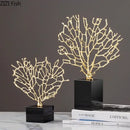GobekUsa Alloy Coral Crafts on Crystal Base for Stylish Desktop Decor