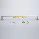 Modern silver double towel bar rail – bathroom anti-rust rack by Decorbites