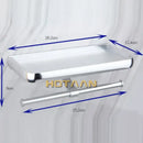 Modern chrome toilet paper holder with bathroom shelf by Decorbites