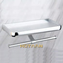 Modern chrome toilet paper holder with bathroom shelf by Decorbites