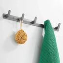Gray aluminum alloy towel hooks bathroom wall rack by Decorbites