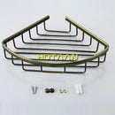 Antique gold aluminum shower basket holder bathroom single layer shelfo navigation by Decorbites