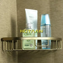 Antique gold aluminum shower basket holder bathroom single layer shelfo navigation by Decorbites