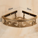 GobekUsa Aluminum Bathroom Corner Shelf - 40cm Length, Antique Finish, Shower Room Basket