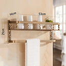GobekUsa Aluminum Bathroom Corner Shelf - 40cm Length, Antique Finish, Shower Room Basket
