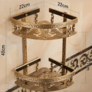 GobekUsa Aluminum Bathroom Corner Shelf - 40cm Length, Antique Finish, Shower Room Basket